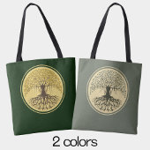 Tote Bag Belle Crème Bleue Gris Banyan Arbre de Vie