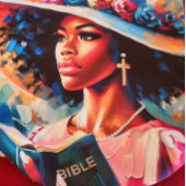 Tote Bag Belle Dame Avec Sa Bible Florale
