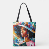 Tote Bag Belle Dame Avec Sa Bible Florale (Dos)
