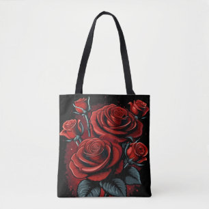Tote Bag Belle et étonnante rose rouge Rose Floral Design