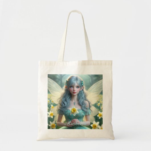 Tote Bag Belle fée de mars dans les jonquilles (Devant)
