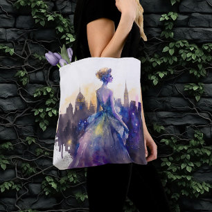 Tote Bag Belle Femme Abstrait Fairytale City Princess