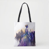 Tote Bag Belle Femme | Abstrait Fairytale City Princess (Devant)
