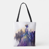 Tote Bag Belle Femme | Abstrait Fairytale City Princess (Dos)