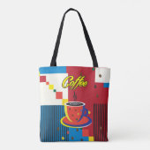 Tote Bag "Belle Femme de mode avec Café Cup" Pop Art (Dos)