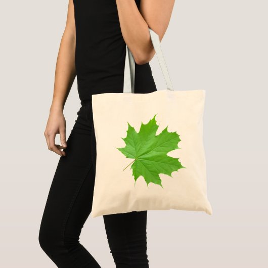 Tote Bag Belle Feuille d'érable verte heureuse (Devant (produit))