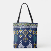 Tote Bag Belle figure tribale ukrainienne géométrique ethni (Dos)