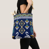 Tote Bag Belle figure tribale ukrainienne géométrique ethni (De près)