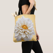 Tote Bag Belle fleur blanche 3d (De près)