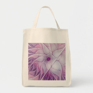 Tote Bag Belle Fleur rose moderne Fractal Art Abstrait
