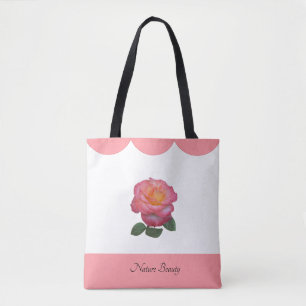 Tote Bag Belle Fleur Rose Nature