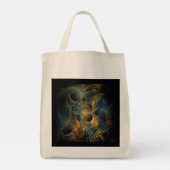Tote Bag Belle fractale bleue et dorée (Dos)