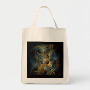 Tote Bag Belle fractale bleue et dorée