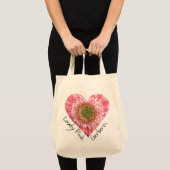 Tote Bag Belle gerbera rose - Forme de coeur (Devant (produit))