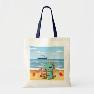Tote Bag Belle glace manger dino à la plage