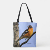 Tote Bag Belle grêle à tête noire dans un arbre (Dos)