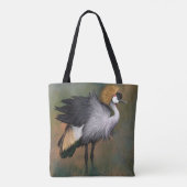 Tote Bag Belle grise couronnée grise - Art Peinture à la mo (Dos)