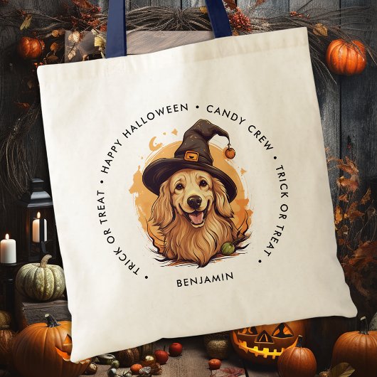 Tote Bag Belle Halloween Chien Trick Personnalisé Ou Traite