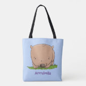 Tote Bag Belle illustration de dessin animé de bébé wombat (Dos)