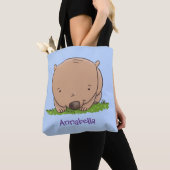 Tote Bag Belle illustration de dessin animé de bébé wombat (De près)