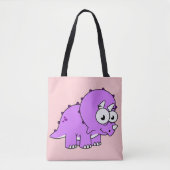 Tote Bag Belle Illustration D'Un Tricératops. (Devant)