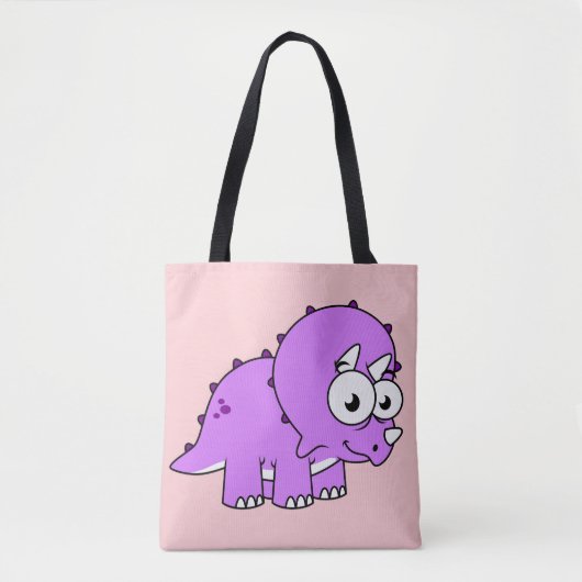 Tote Bag Belle Illustration D'Un Tricératops. (Devant)
