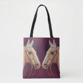 Tote Bag belle impression de chevaux blancs (Devant)