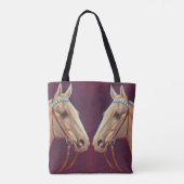 Tote Bag belle impression de chevaux blancs (Dos)