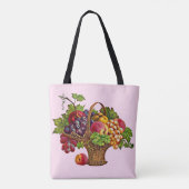 Tote Bag belle impression de panier de fruits victoriens (Dos)
