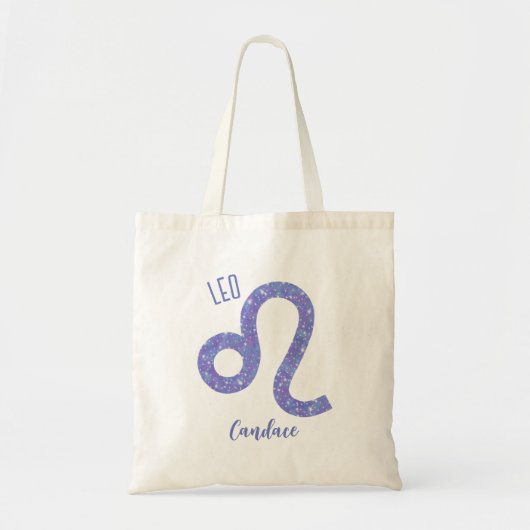 Tote Bag Belle Léo Astrologie Signal Violet Personnalisé (Devant)