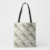 Tote Bag Belle Lily blanche avec verre tendu (Devant)