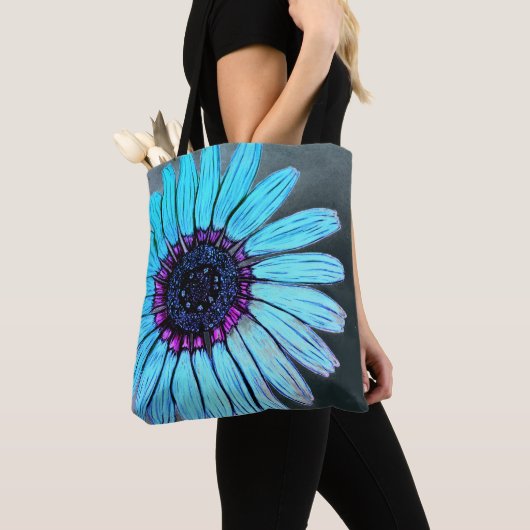 Tote Bag Belle main Fleur Sketched (De près)