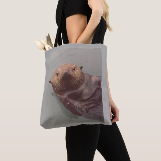 Tote Bag Belle Mer Otter Vue Océan Baignade Conçue (De près)