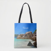 Tote Bag Belle Mer Tropicale avec Côte Rocheuse Couverte (Devant)