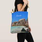 Tote Bag Belle Mer Tropicale avec Côte Rocheuse Couverte (De près)