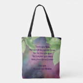 Tote Bag Belle mère et enfants Illustration florale (Dos)
