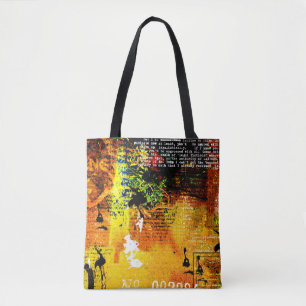 Tote Bag Belle mise en page grunge, vintage, annive