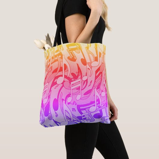 Tote Bag Belle musique Joyeuses couleurs vives notes musica (De près)