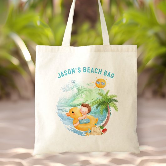 Tote Bag Belle nage Nom de plage Garçon