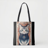 Tote Bag Belle oeuvre de chats (Devant)