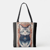 Tote Bag Belle oeuvre de chats (Dos)