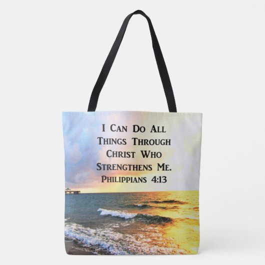 TOTE BAG BELLE PHILIPPIENNE 4:13 PHOTO DE LA SCRIPTURE (Devant)