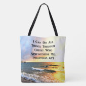TOTE BAG BELLE PHILIPPIENNE 4:13 PHOTO DE LA SCRIPTURE (Dos)