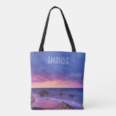 Tote Bag Belle photo côtière du coucher de soleil (Dos)