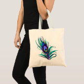 Tote Bag Belle plume de paon (Devant (produit))