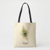 Tote Bag Belle plumes de paon & calligraphie (Devant)