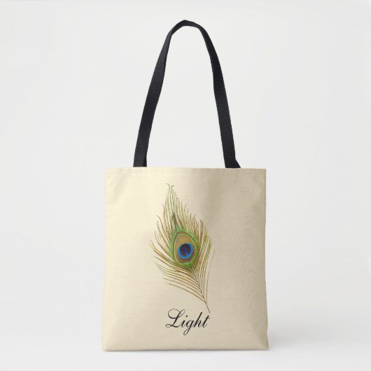 Tote Bag Belle plumes de paon & calligraphie (Devant)