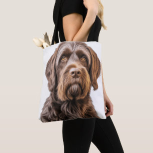 TOTE BAG BELLE POINTE À POILS DURS BROWN GRIFFON CHIEN