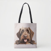 TOTE BAG BELLE POINTE À POILS DURS BROWN GRIFFON CHIEN (Devant)