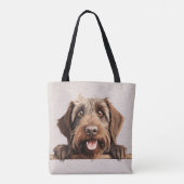 TOTE BAG BELLE POINTE À POILS DURS BROWN GRIFFON CHIEN (Dos)